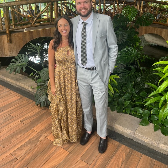 Vici Dresses Vici Brown Midi Dress Halter Top Wedding Guest Dress